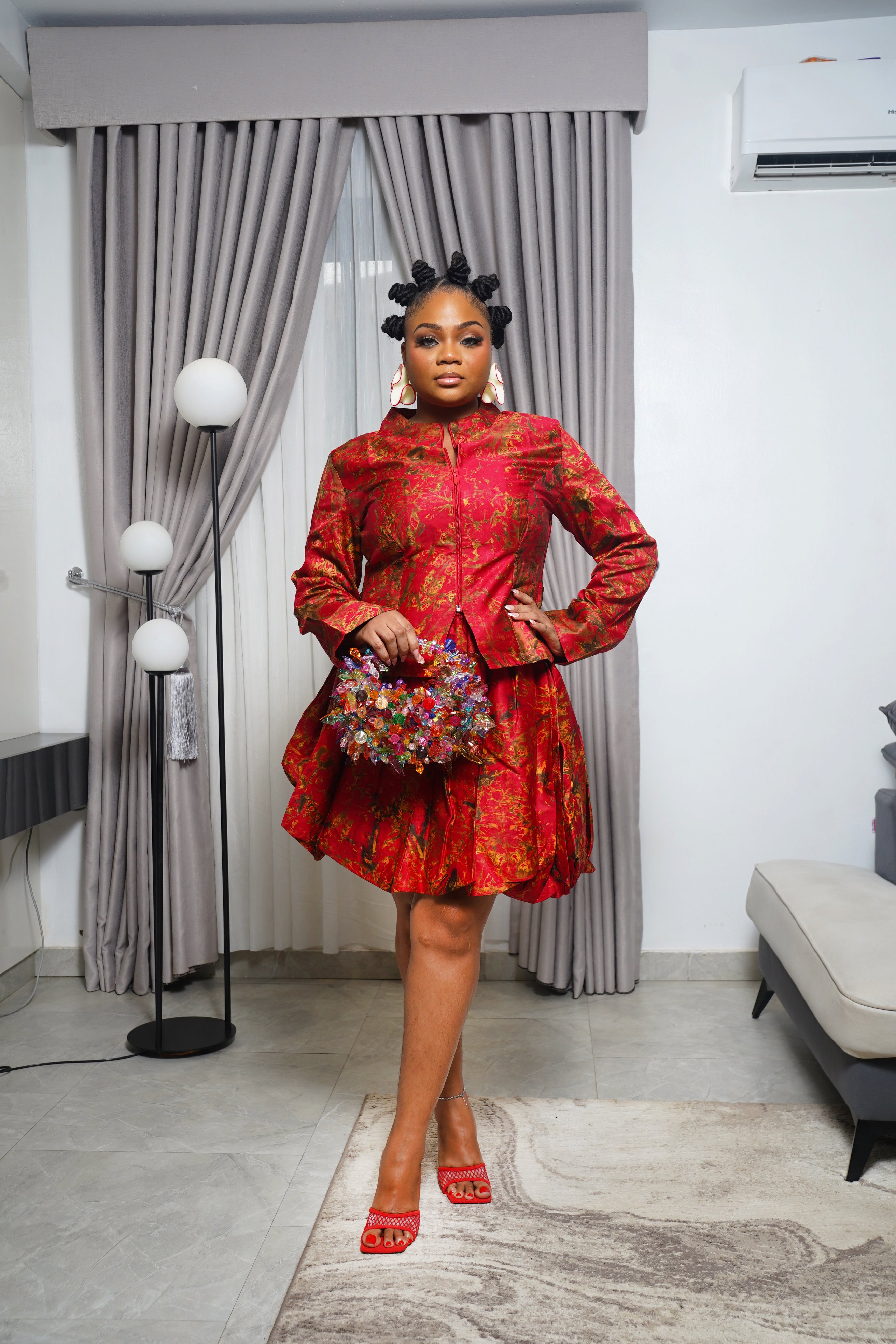 Selaro Adire Luxe - Elegant African Print Gown