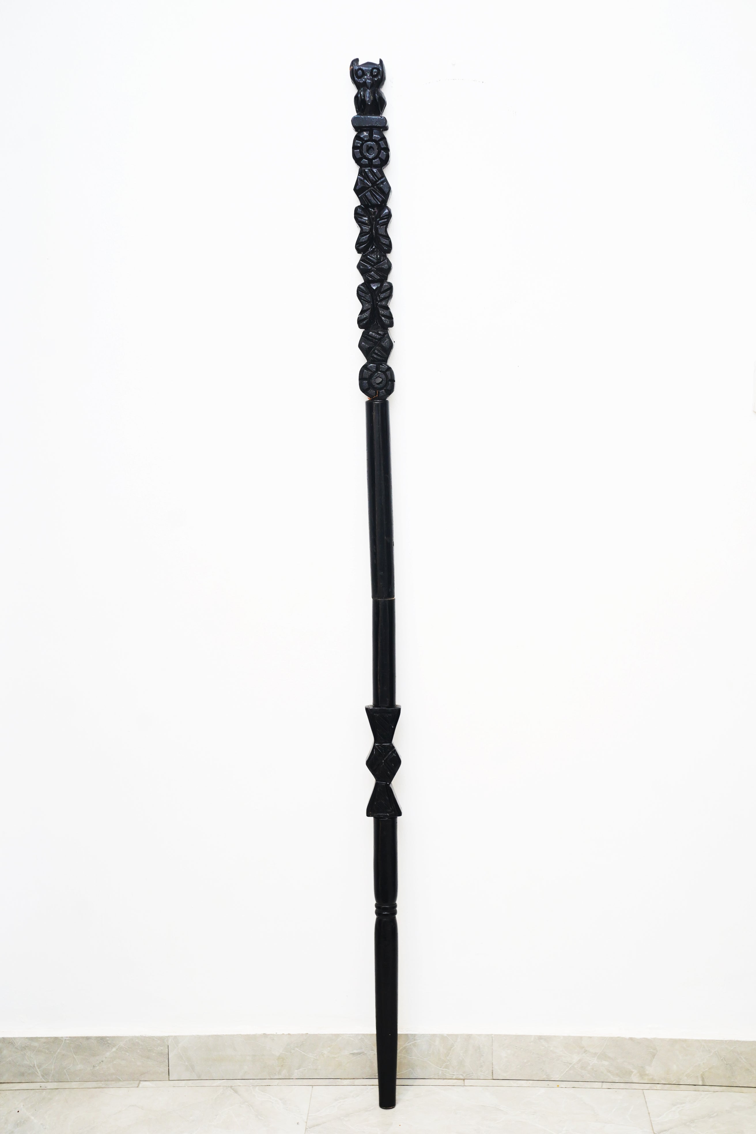 Owl Totem Ebony Ceremonial Staff