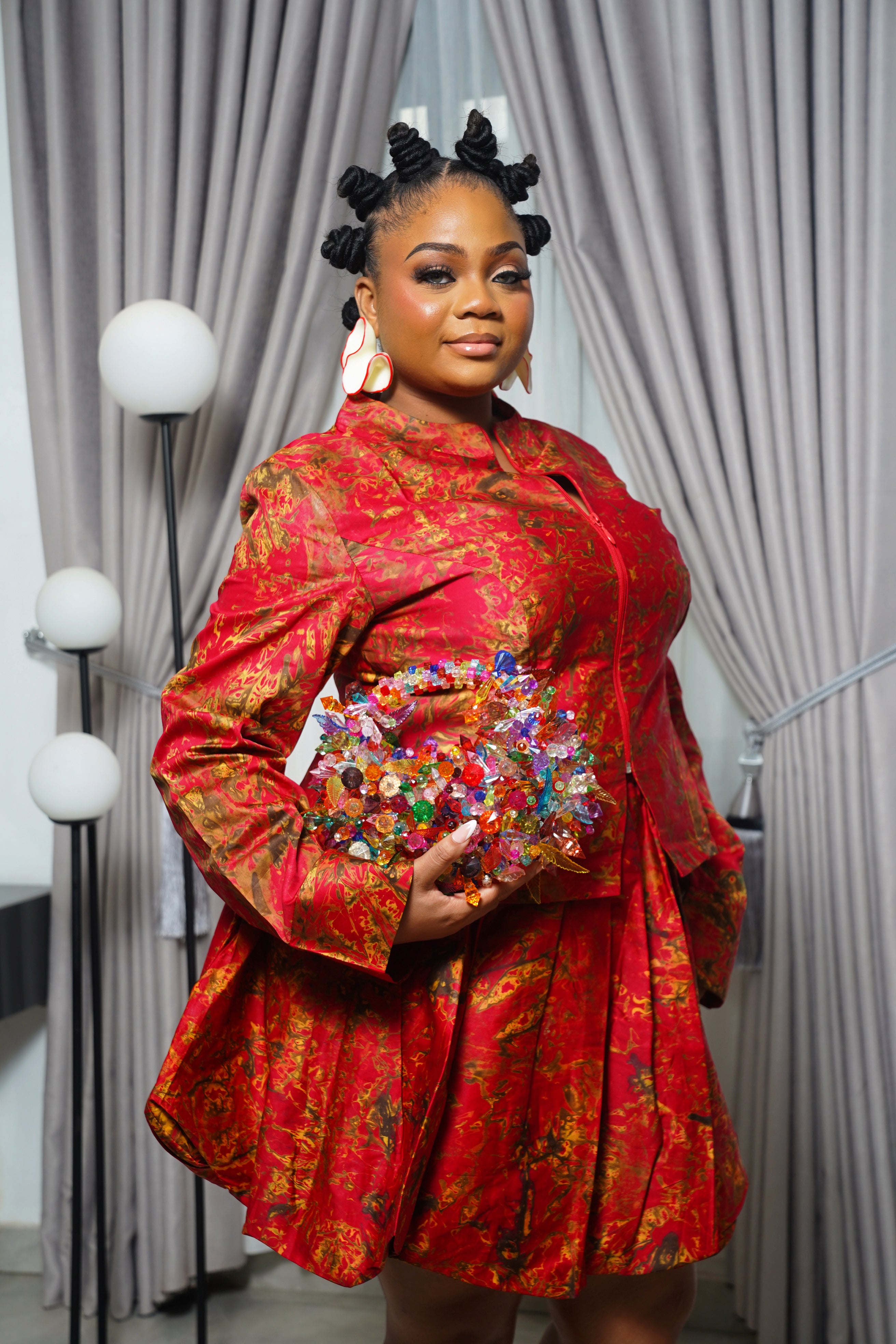 Selaro Adire Luxe - Elegant African Print Gown