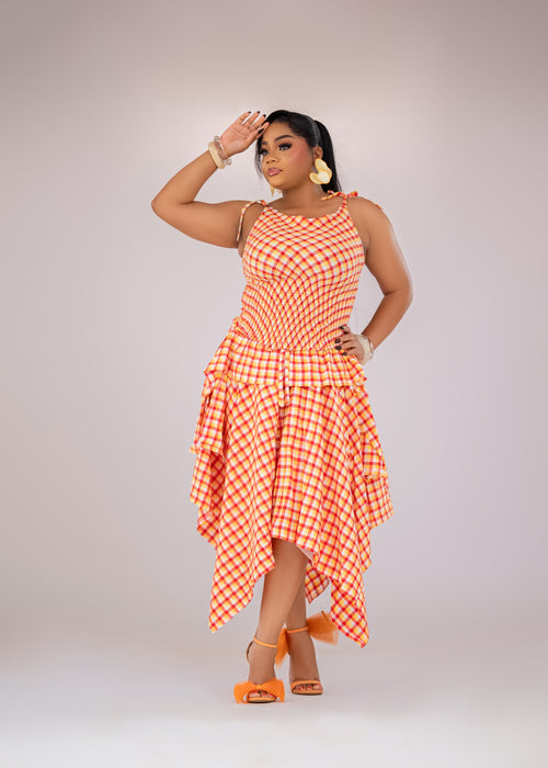 Plaid Smocked Dress