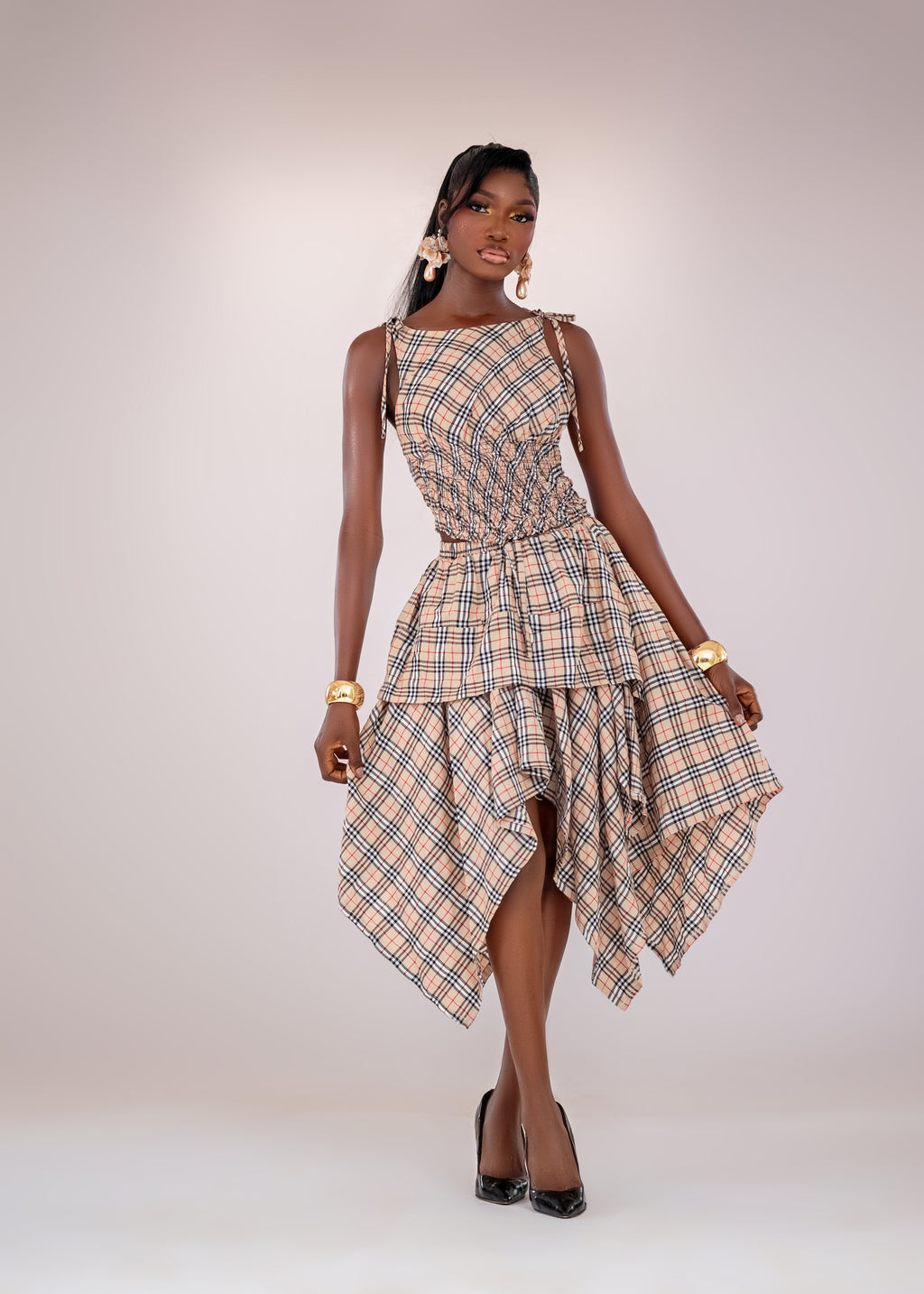 Plaid Smocked Dress