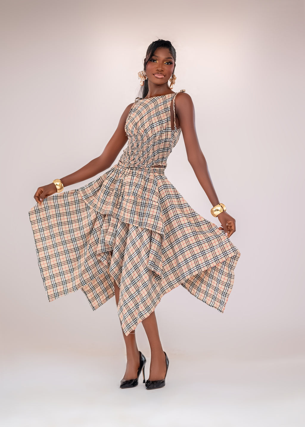 Plaid Smocked Dress